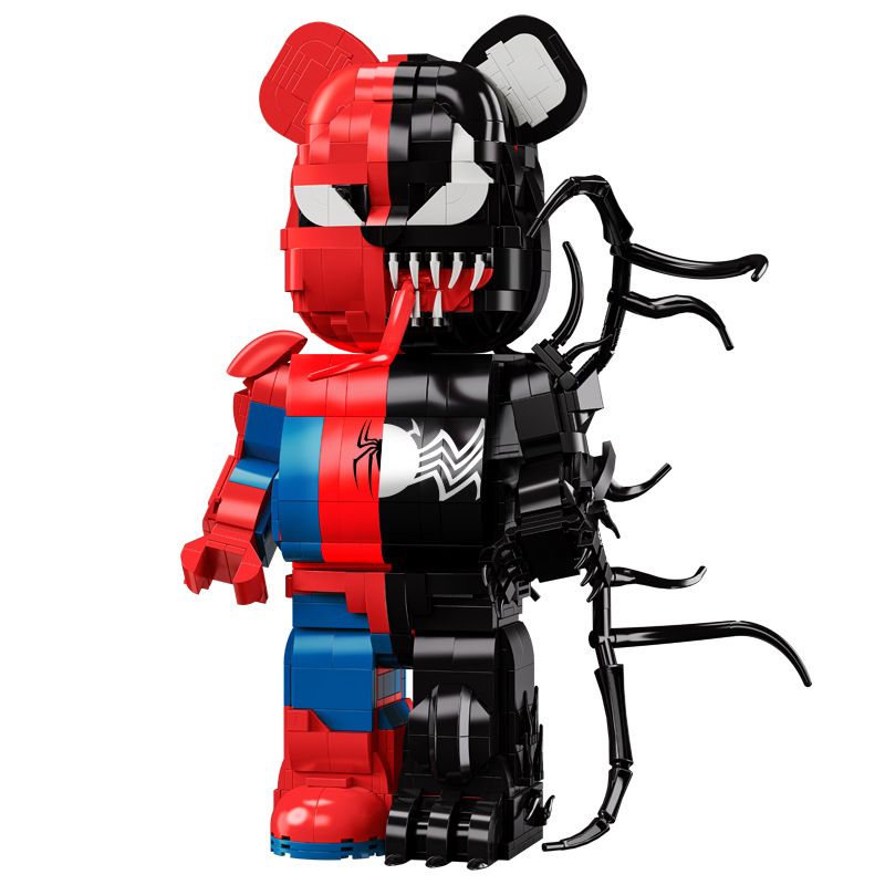 WANGAO 188007 non Lego GẤU MÁY SPIDER-MAN VENOM 400% bộ đồ chơi xếp lắp ráp ghép mô hình Marvel Super Heroes BEAR ROBOT Siêu Anh Hùng Marvel