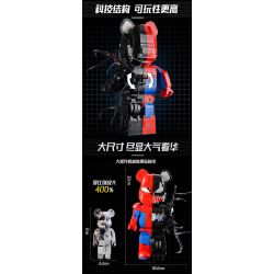 WANGAO 188007 non  GẤU MÁY SPIDER-MAN VENOM 400% bộ đồ chơi xếp lắp ráp ghép mô hình Marvel Super Heroes BEAR ROBOT Siêu Anh Hùng Marvel