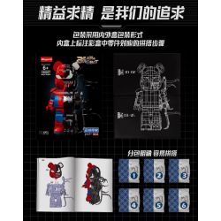 WANGAO 188007 non  GẤU MÁY SPIDER-MAN VENOM 400% bộ đồ chơi xếp lắp ráp ghép mô hình Marvel Super Heroes BEAR ROBOT Siêu Anh Hùng Marvel