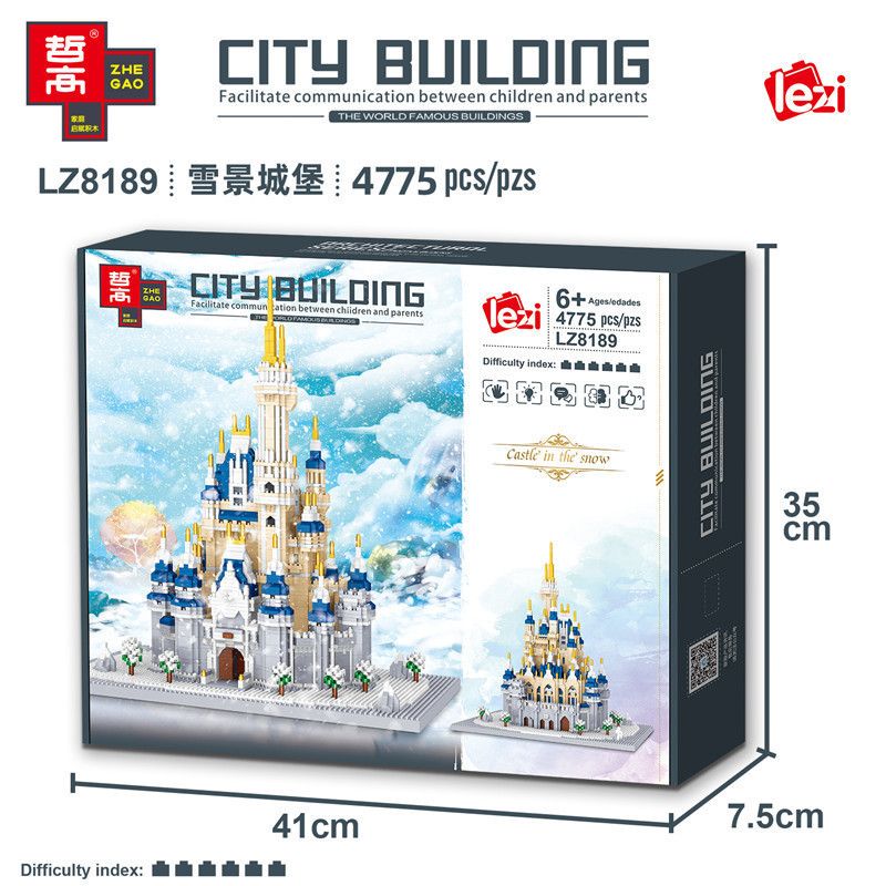FUN IMAGINATION LZ8189 8189 non  LÂU ĐÀI TUYẾT bộ đồ chơi xếp lắp ráp ghép mô hình Buildings CASTLE IN THE SNOW 4775 khối