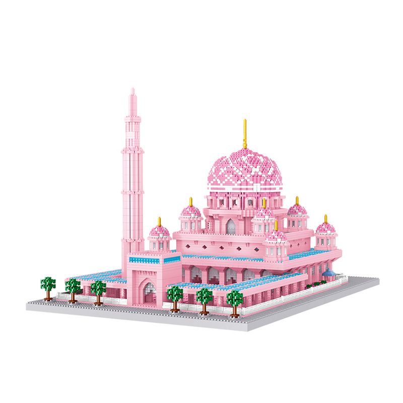 FUN IMAGINATION LZ8188 8188 non  NHÀ THỜ HỒI GIÁO MÀU HỒNG ??? PUTRAJAYA MALAYSIA bộ đồ chơi xếp lắp ráp ghép mô hình Buildings MASJID PUTRA 5930 khối