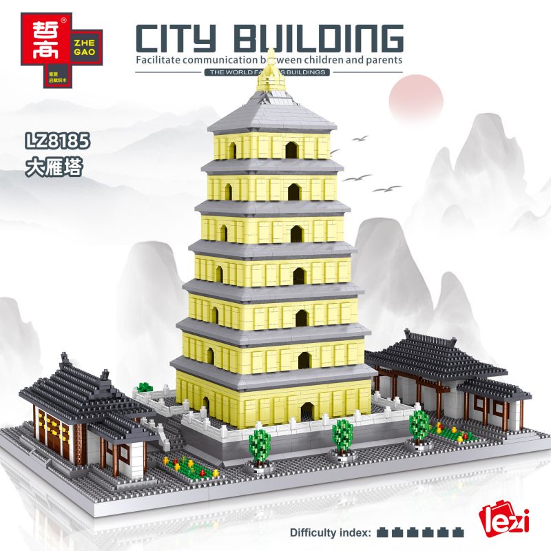 FUN IMAGINATION LZ8185 8185 non  CHÙA NGỖNG LỚN THIỂM TÂY AN bộ đồ chơi xếp lắp ráp ghép mô hình Buildings 4925 khối