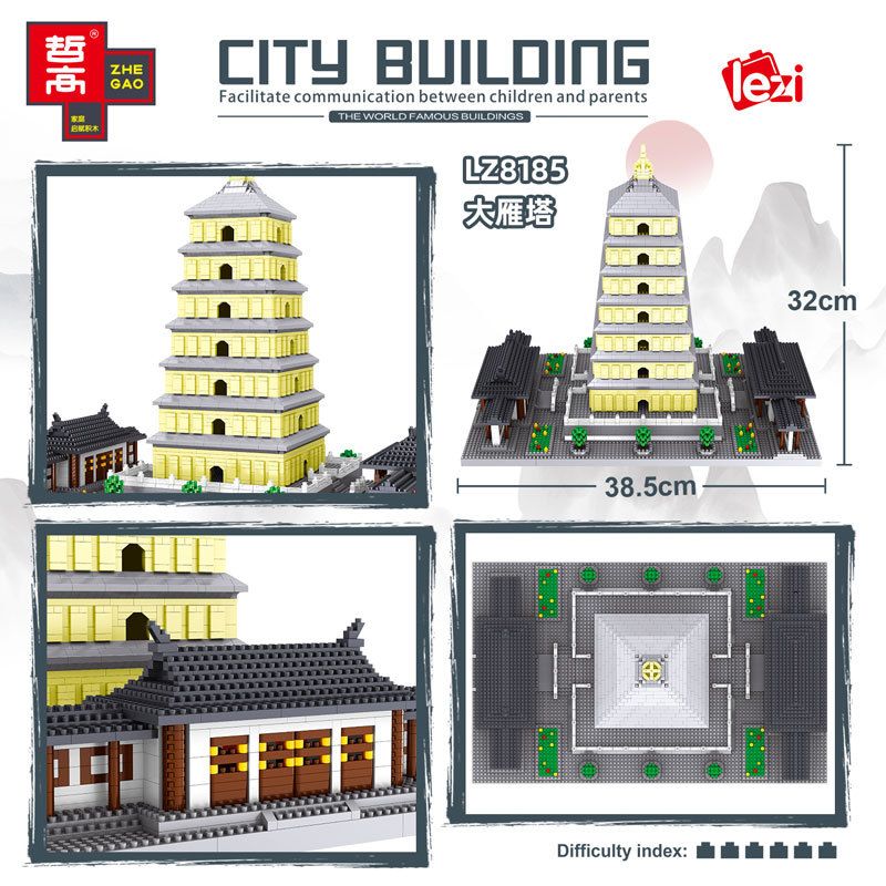 FUN IMAGINATION LZ8185 8185 non  CHÙA NGỖNG LỚN THIỂM TÂY AN bộ đồ chơi xếp lắp ráp ghép mô hình Buildings 4925 khối