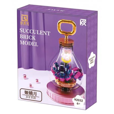 QIZHILE 92032 non  KỶ DẠ NGUYỆT bộ đồ chơi xếp lắp ráp ghép mô hình SUCCULENT BRICK MODEL 124 khối
