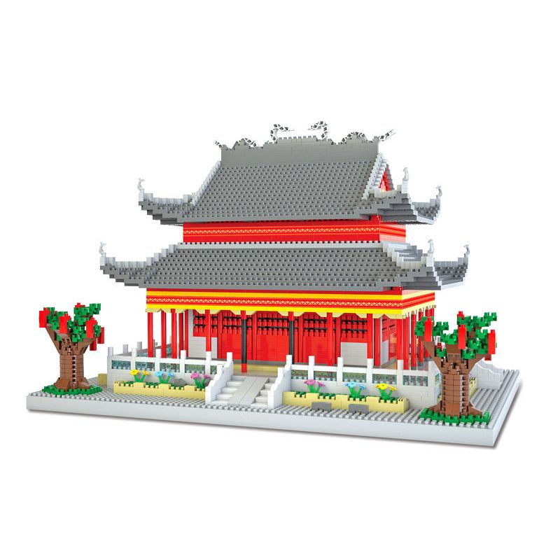 FUN IMAGINATION LZ8054 8054 non  ĐỀN THỜ KHỔNG TỬ NAM KINH bộ đồ chơi xếp lắp ráp ghép mô hình Buildings