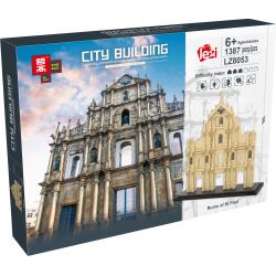 FUN IMAGINATION LZ8053 8053 non  TÀN TÍCH THÁNH PAUL ??? MA CAO bộ đồ chơi xếp lắp ráp ghép mô hình Buildings RUINS OF ST PAUL 1387 khối