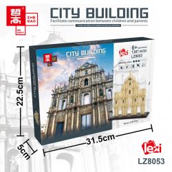 FUN IMAGINATION LZ8053 8053 non  TÀN TÍCH THÁNH PAUL ??? MA CAO bộ đồ chơi xếp lắp ráp ghép mô hình Buildings RUINS OF ST PAUL 1387 khối
