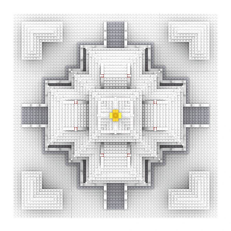 FUN IMAGINATION LZ8051 8051 non  THÁP PHÁO TUYẾT bộ đồ chơi xếp lắp ráp ghép mô hình Buildings 2483 khối