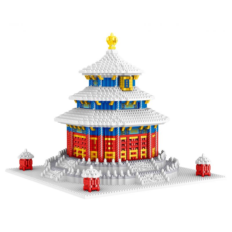 FUN IMAGINATION LZ8050 8050 non Lego NGÔI ĐỀN TUYẾT CỦA THIÊN ĐƯỜNG bộ đồ chơi xếp lắp ráp ghép mô hình Buildings TEMPLE OF HEAVEN 2641 khối