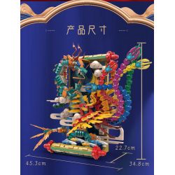 LINOOS LN7042 7042 non  RỒNG VÀ PHƯỢNG bộ đồ chơi xếp lắp ráp ghép mô hình Chinese Traditional Festivals Lễ Hội Cổ Truyền 1520 khối