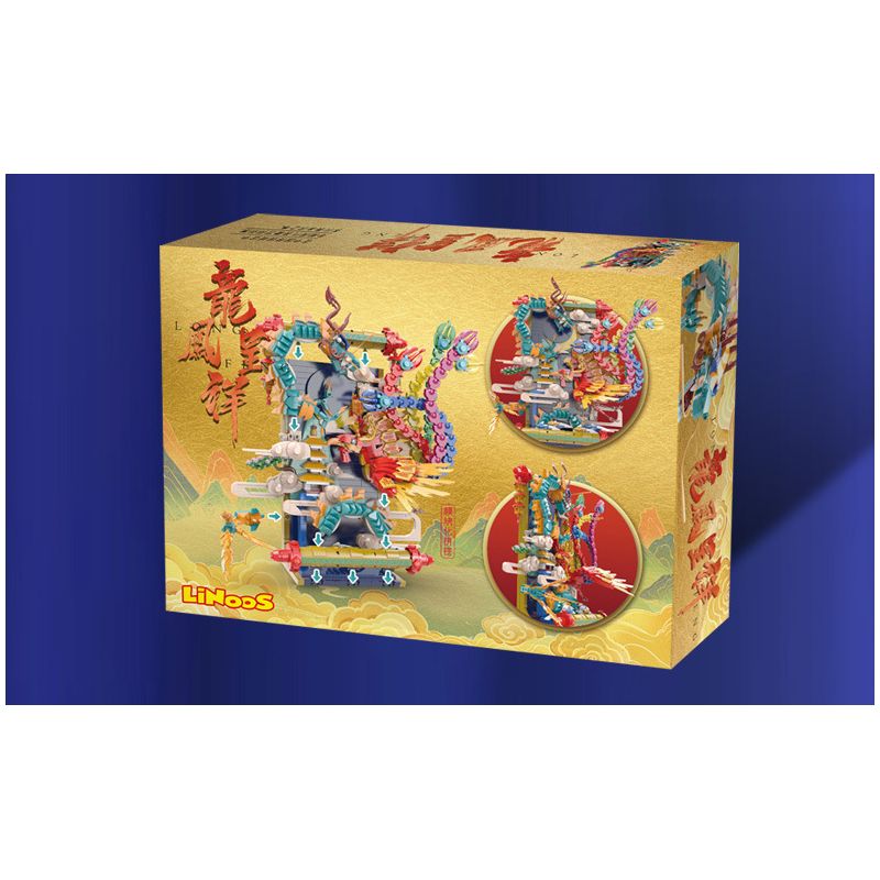 LINOOS LN7042 7042 non  RỒNG VÀ PHƯỢNG bộ đồ chơi xếp lắp ráp ghép mô hình Chinese Traditional Festivals Lễ Hội Cổ Truyền 1520 khối