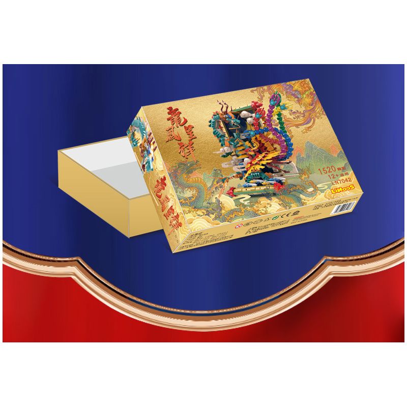 LINOOS LN7042 7042 non  RỒNG VÀ PHƯỢNG bộ đồ chơi xếp lắp ráp ghép mô hình Chinese Traditional Festivals Lễ Hội Cổ Truyền 1520 khối