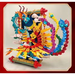 LINOOS LN7042 7042 non  RỒNG VÀ PHƯỢNG bộ đồ chơi xếp lắp ráp ghép mô hình Chinese Traditional Festivals Lễ Hội Cổ Truyền 1520 khối