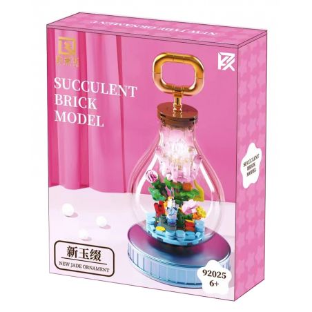 QIZHILE 92025 non  NGỌC MỚI bộ đồ chơi xếp lắp ráp ghép mô hình SUCCULENT BRICK MODEL NEW JADE ORNAMENT 137 khối