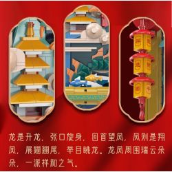 LINOOS LN7042 7042 non  RỒNG VÀ PHƯỢNG bộ đồ chơi xếp lắp ráp ghép mô hình Chinese Traditional Festivals Lễ Hội Cổ Truyền 1520 khối