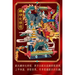 LINOOS LN7042 7042 non  RỒNG VÀ PHƯỢNG bộ đồ chơi xếp lắp ráp ghép mô hình Chinese Traditional Festivals Lễ Hội Cổ Truyền 1520 khối