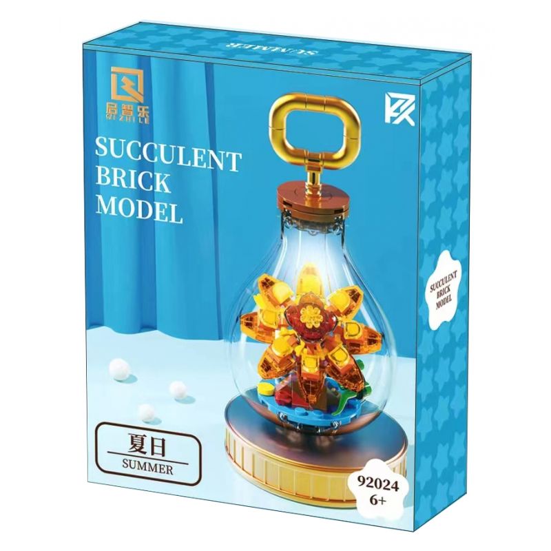 QIZHILE 92024 non  MÙA HÈ bộ đồ chơi xếp lắp ráp ghép mô hình SUCCULENT BRICK MODEL SUMMER 115 khối