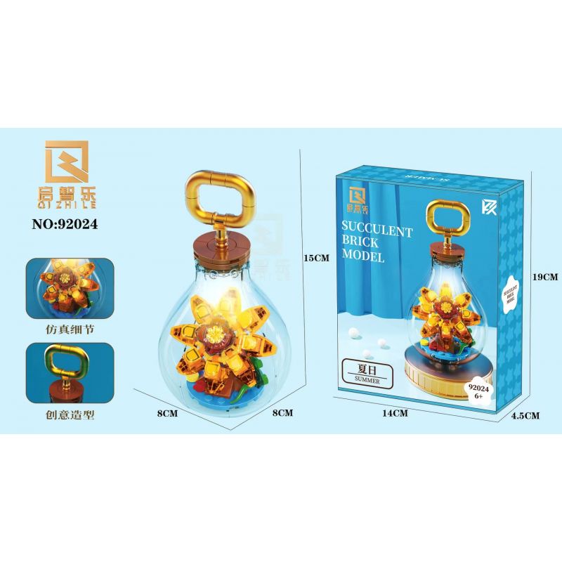 QIZHILE 92024 non  MÙA HÈ bộ đồ chơi xếp lắp ráp ghép mô hình SUCCULENT BRICK MODEL SUMMER 115 khối