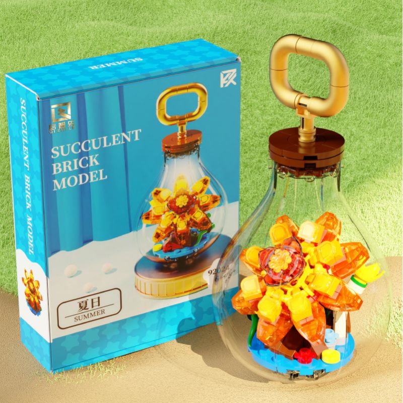 QIZHILE 92024 non  MÙA HÈ bộ đồ chơi xếp lắp ráp ghép mô hình SUCCULENT BRICK MODEL SUMMER 115 khối