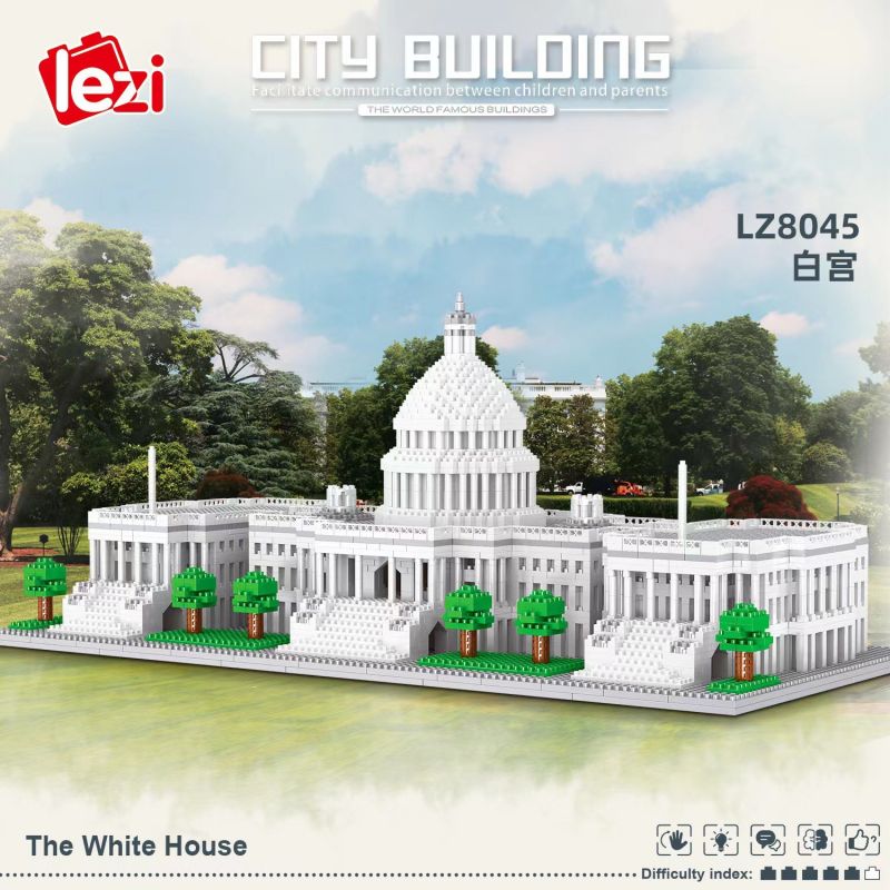 FUN IMAGINATION LZ8045 8045 non  NHÀ TRẮNG bộ đồ chơi xếp lắp ráp ghép mô hình Buildings THE WHITE HOUSE