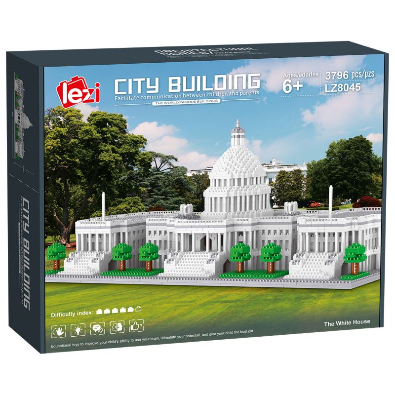 FUN IMAGINATION LZ8045 8045 non  NHÀ TRẮNG bộ đồ chơi xếp lắp ráp ghép mô hình Buildings THE WHITE HOUSE