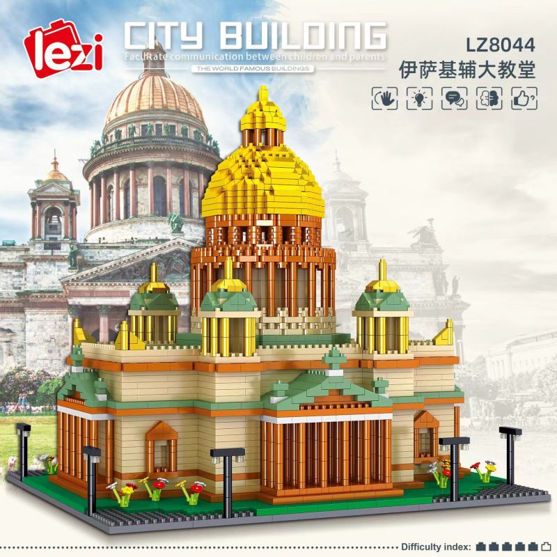 FUN IMAGINATION LZ8044 8044 non  NHÀ THỜ ISAAC bộ đồ chơi xếp lắp ráp ghép mô hình Buildings 3104 khối