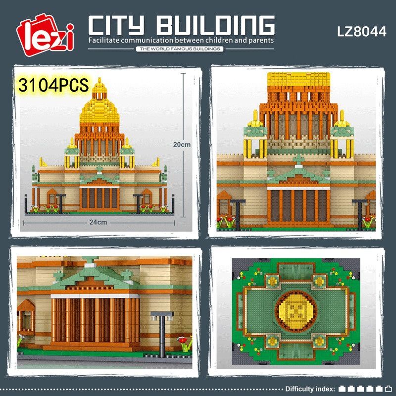 FUN IMAGINATION LZ8044 8044 non  NHÀ THỜ ISAAC bộ đồ chơi xếp lắp ráp ghép mô hình Buildings 3104 khối