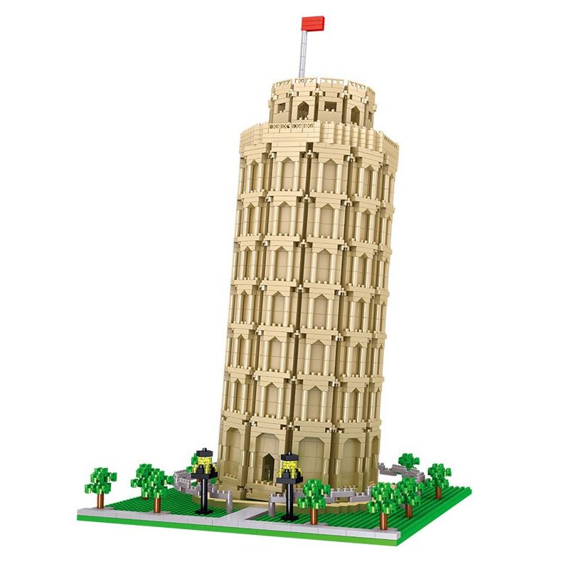 FUN IMAGINATION LZ8043 8043 non Lego THÁP NGHIÊNG PISA bộ đồ chơi xếp lắp ráp ghép mô hình Buildings LEANING TOWER OF PISA 2148 khối