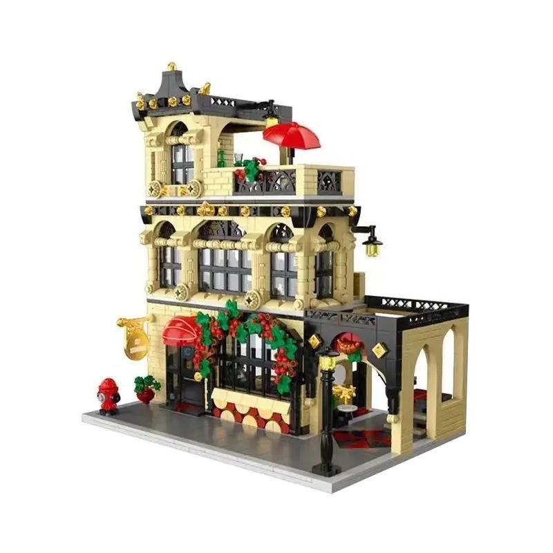 MorkModel 20114 Mork Model 20114 non  NHÀ HÀNG TÂY THÀNH THỊ bộ đồ chơi xếp lắp ráp ghép mô hình City CITY RESTAURANT BLOCK MODULE Thành Phố 1489 khối