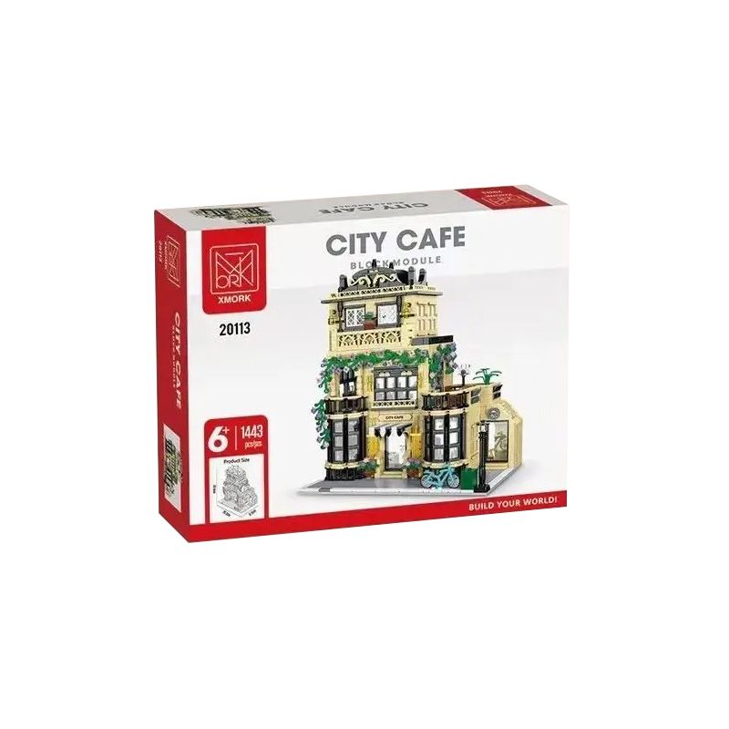 MorkModel 20113 Mork Model 20113 non  QUÁN CÀ PHÊ THÀNH PHỐ bộ đồ chơi xếp lắp ráp ghép mô hình City CITY CAFE BLOCK MODULE 1443 khối