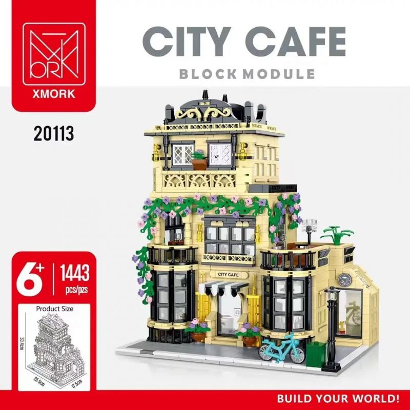 MorkModel 20113 Mork Model 20113 non  QUÁN CÀ PHÊ THÀNH PHỐ bộ đồ chơi xếp lắp ráp ghép mô hình City CITY CAFE BLOCK MODULE 1443 khối