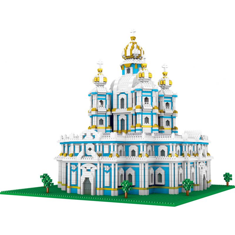 FUN IMAGINATION LZ8042 8042 non Lego NHÀ THỜ SMOLNY ??? ST PETERSBURG bộ đồ chơi xếp lắp ráp ghép mô hình Buildings SMOLNY MONASTERY 3737 khối