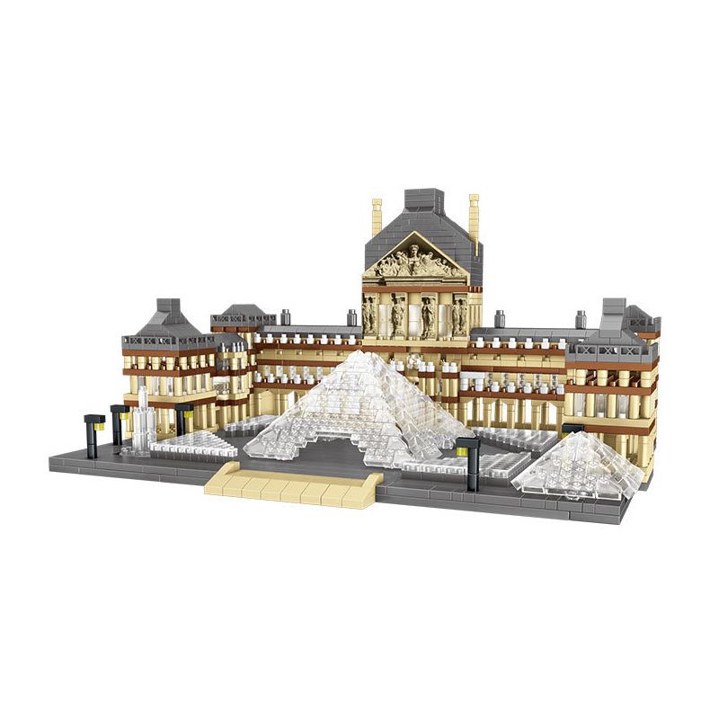 FUN IMAGINATION LZ8040 8040 non Lego BẢO TÀNG LOUVRE bộ đồ chơi xếp lắp ráp ghép mô hình Buildings 3377 khối