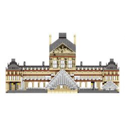 FUN IMAGINATION LZ8040 8040 non  BẢO TÀNG LOUVRE bộ đồ chơi xếp lắp ráp ghép mô hình Buildings 3377 khối