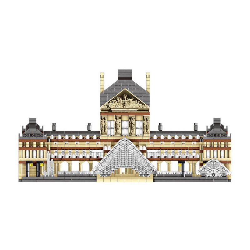 FUN IMAGINATION LZ8040 8040 non  BẢO TÀNG LOUVRE bộ đồ chơi xếp lắp ráp ghép mô hình Buildings 3377 khối