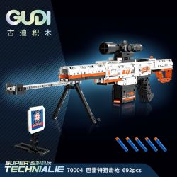GUDI 70004 non  SÚNG BẮN TỈA BARRETT bộ đồ chơi xếp lắp ráp ghép mô hình 692 khối