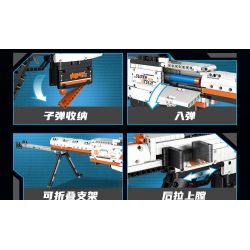 GUDI 70004 non  SÚNG BẮN TỈA BARRETT bộ đồ chơi xếp lắp ráp ghép mô hình 692 khối