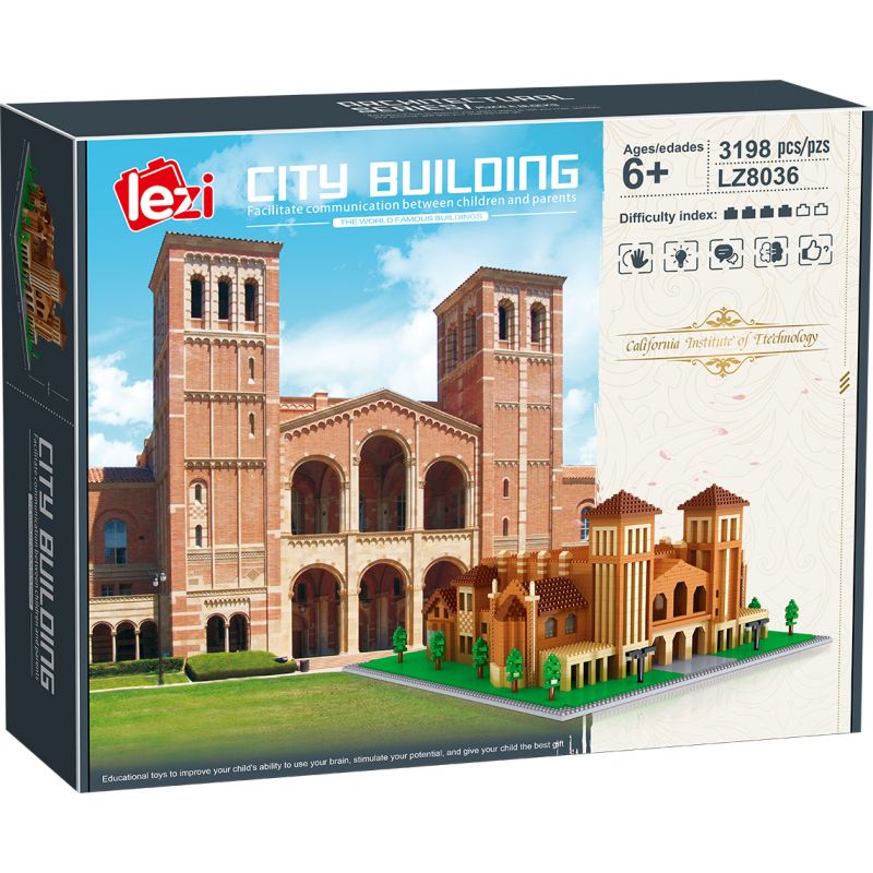 FUN IMAGINATION LZ8036 8036 non  VIỆN CÔNG NGHỆ CALIFORNIA bộ đồ chơi xếp lắp ráp ghép mô hình Buildings CALIFORNIA INSTITUTE OF TECHNOLOGY 3198 khối