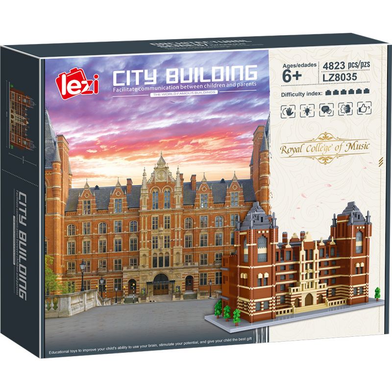 FUN IMAGINATION LZ8035 8035 non  HỌC VIỆN ÂM NHẠC HOÀNG GIA bộ đồ chơi xếp lắp ráp ghép mô hình Buildings ROYAL COLLEGE OF MUSIC 4823 khối