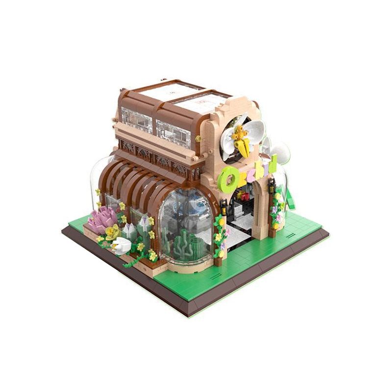 ZHEGAO 00419 non  NHÀ PHONG LAN bộ đồ chơi xếp lắp ráp ghép mô hình Modular Buildings ORCHID GREEN HOUSE Mô Hình Nhà Cửa 2183 khối