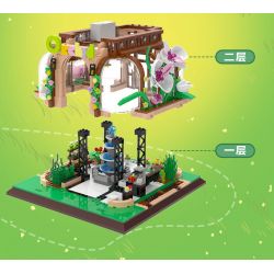 ZHEGAO 00419 non  NHÀ PHONG LAN bộ đồ chơi xếp lắp ráp ghép mô hình Modular Buildings ORCHID GREEN HOUSE Mô Hình Nhà Cửa 2183 khối