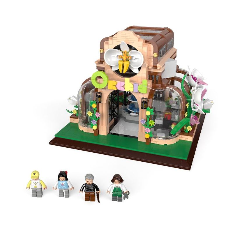 ZHEGAO 00419 non  NHÀ PHONG LAN bộ đồ chơi xếp lắp ráp ghép mô hình Modular Buildings ORCHID GREEN HOUSE Mô Hình Nhà Cửa 2183 khối