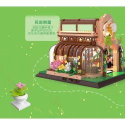 ZHEGAO 00419 non  NHÀ PHONG LAN bộ đồ chơi xếp lắp ráp ghép mô hình Modular Buildings ORCHID GREEN HOUSE Mô Hình Nhà Cửa 2183 khối