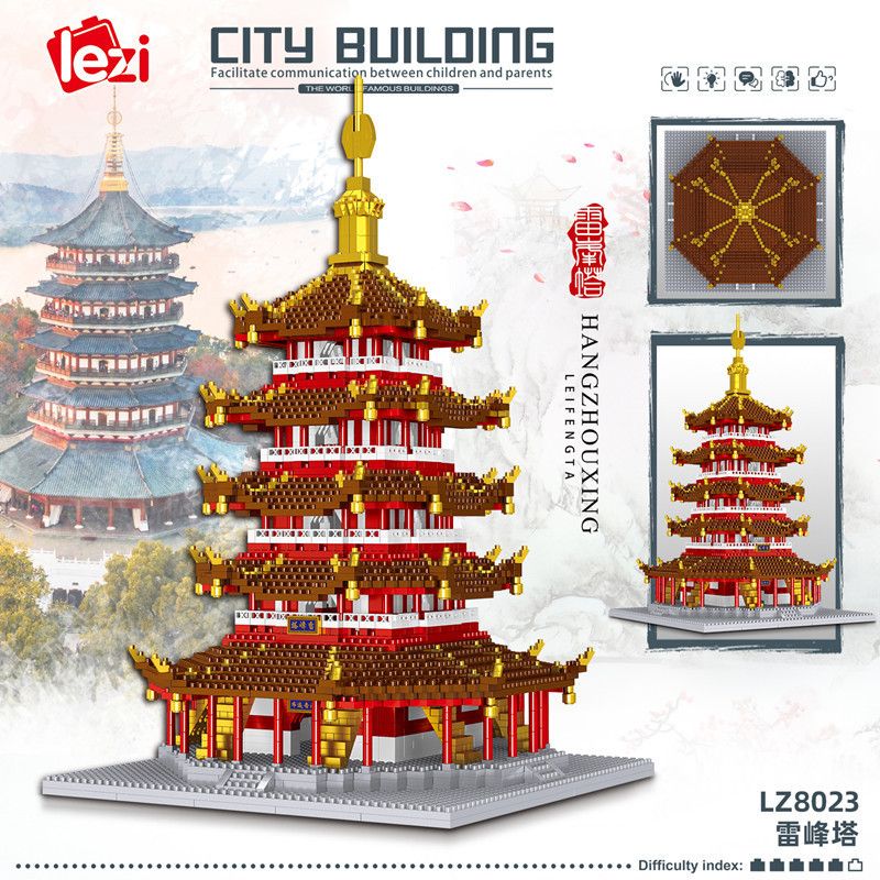 FUN IMAGINATION LZ8023 8023 non  CHÙA LÔI PHONG bộ đồ chơi xếp lắp ráp ghép mô hình Buildings 3235 khối