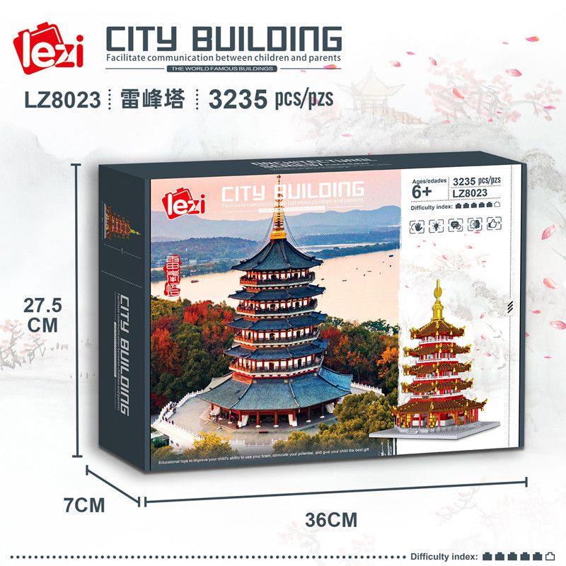 FUN IMAGINATION LZ8023 8023 non  CHÙA LÔI PHONG bộ đồ chơi xếp lắp ráp ghép mô hình Buildings 3235 khối