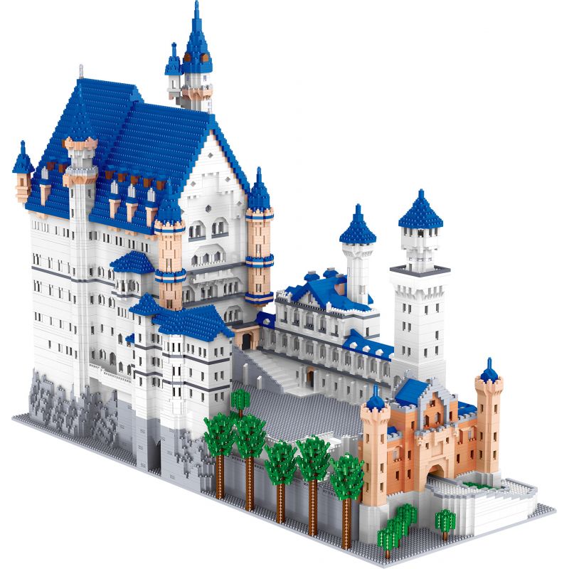 FUN IMAGINATION LZ8020 8020 non Lego LÂU ĐÀI NEUSCHWANSTEIN bộ đồ chơi xếp lắp ráp ghép mô hình Buildings NEW SWAN STONE CASTLE 11810 khối