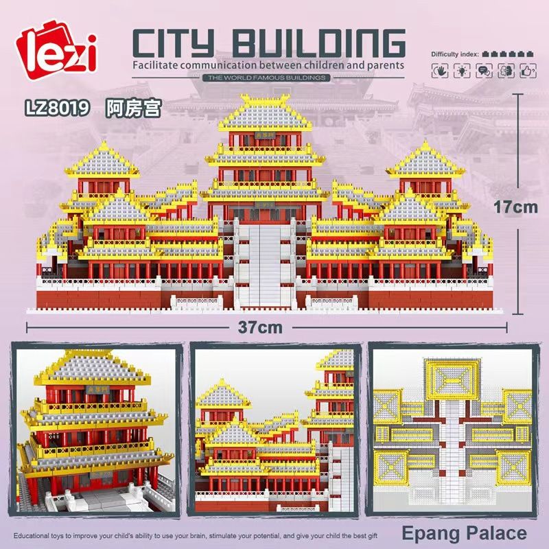 FUN IMAGINATION LZ8019 8019 non  CUNG ĐIỆN AFANG bộ đồ chơi xếp lắp ráp ghép mô hình Buildings EPANG PALACE 5184 khối