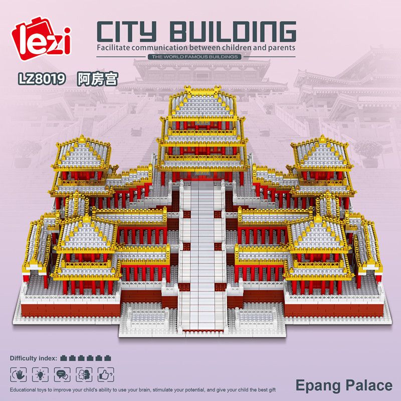 FUN IMAGINATION LZ8019 8019 non  CUNG ĐIỆN AFANG bộ đồ chơi xếp lắp ráp ghép mô hình Buildings EPANG PALACE 5184 khối