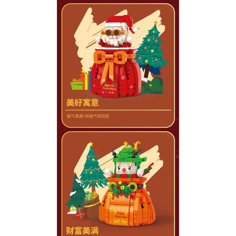 KAIDO KD99010 99010 non  TÚI MAY MẮN ÔNG GIÀ NOEL bộ đồ chơi xếp lắp ráp ghép mô hình Creator LUCKY BAG Sáng Tạo