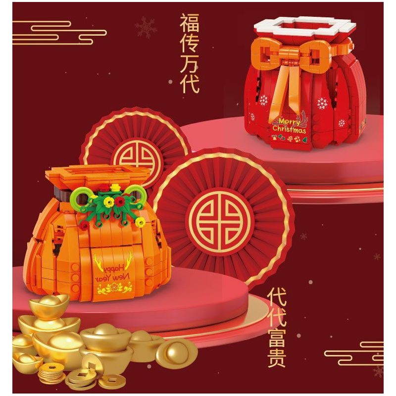 KAIDO KD99010 99010 non  TÚI MAY MẮN ÔNG GIÀ NOEL bộ đồ chơi xếp lắp ráp ghép mô hình Creator LUCKY BAG Sáng Tạo